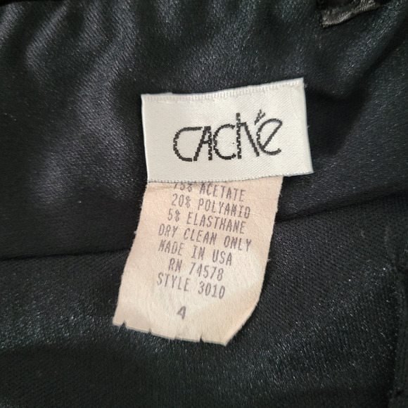 Vtg CACHE Y2K Strapless Rhinestone Cutout Mini Dress SZ 4 Black Formal Hoco LBD - Picture 9 of 12